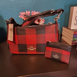 Coach Buffalo Plaid Purse & Wallet